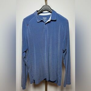 Size L - Rhone Delta Pique Long Sleeve Polo Light Blue
